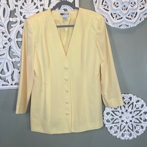 Russ Petite Lemon Yellow Size 12 Tie at Back V Neck